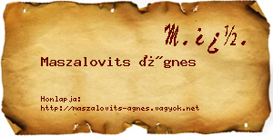 Maszalovits Ágnes névjegykártya